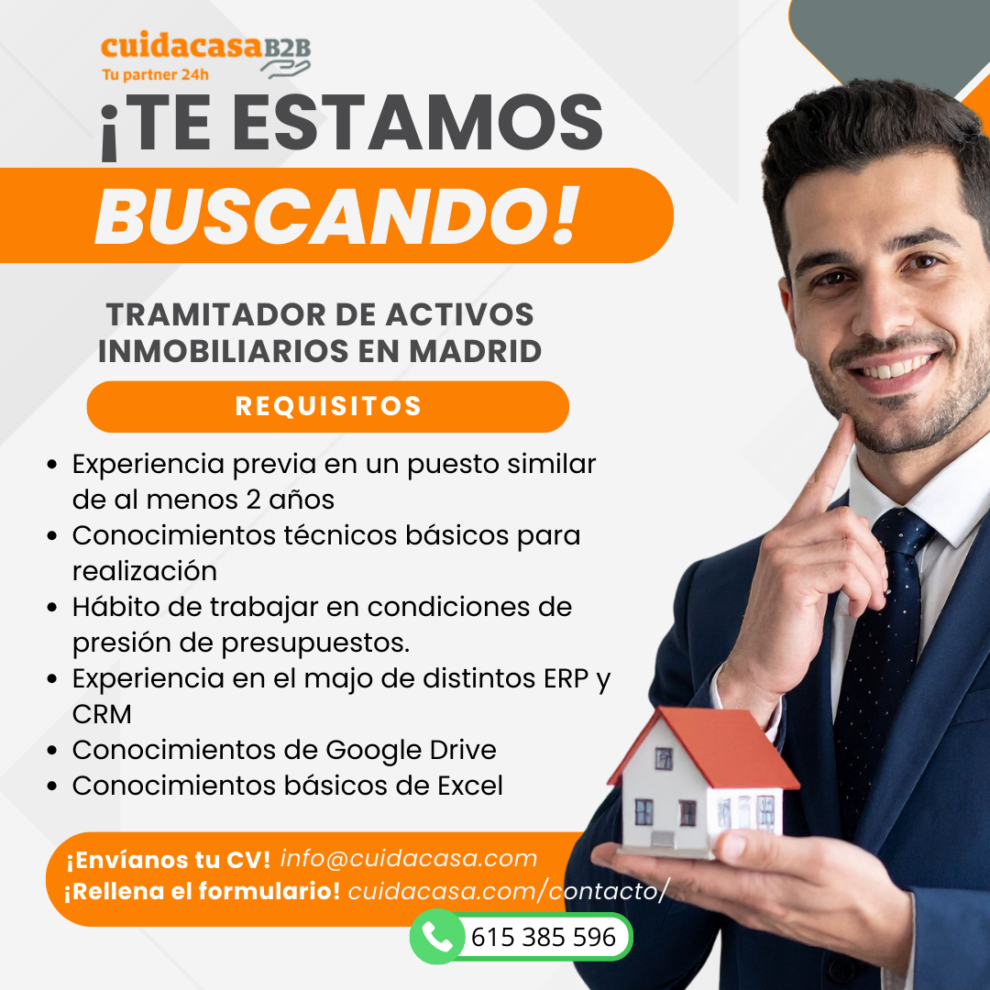 Buscamos Tramitador/a de Activos Inmobiliarios en Madrid Buscamos Tramitador/a de Activos Inmobiliarios en Madrid